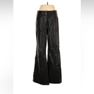 Maeve Anthropologie Faux Leather Wide Leg Pants